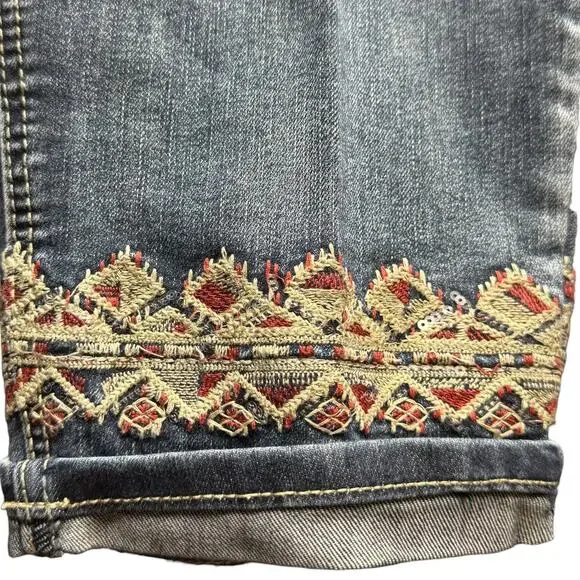 Baccini Embroidered Cropped Denim Jeans High Rise 18W - Picture 4 of 4